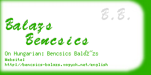 balazs bencsics business card